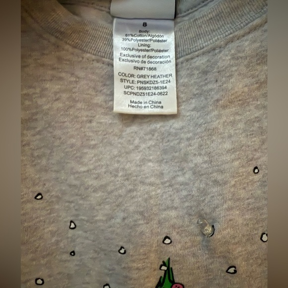 Peanuts Kids Light Up Sweatshirt with Colorful Characters, Grey Heather, Size 8 - Picture 6 of 7